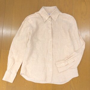 Maker’s Shirt 鎌倉シャツ 麻 リネン100% プリーツ シャツ 3 ベージュ ブラウス 長袖 国内正規品 レディース 女性用