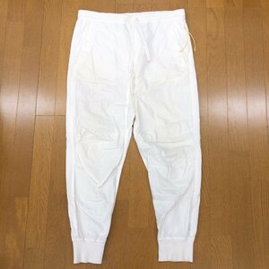 ●MAHARISHI マハリシ 立体裁断 コットン100% ジョガーパンツ L 白 オフホワイト イージーパンツ テーパードパンツ メンズ 紳士