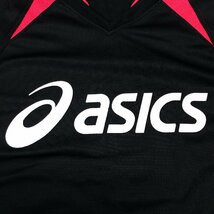 ASICS アシックス ロゴプリント Ｖネック 吸水速乾 ドライ プラクティスシャツ M 黒 ブラック 長袖 Tシャツ ロンT 国内正規品 メンズ 紳士_画像4