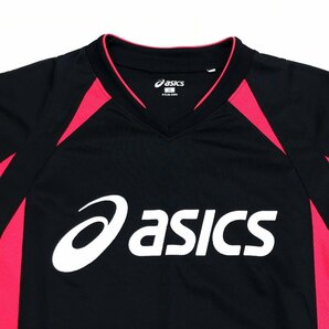 ASICS アシックス ロゴプリント Ｖネック 吸水速乾 ドライ プラクティスシャツ M 黒 ブラック 長袖 Tシャツ ロンT 国内正規品 メンズ 紳士の画像5