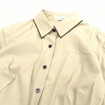 PAULE KA ポールカ ストレッチ ギャザー シャツ 38(M) ベージュ ブラウス 長袖 国内正規品 レディース 女性用_画像5