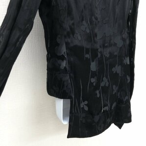 Yohji Yamamoto ヨウジヤマモト シルクブレンド 変形 アシンメトリー シアー ジャケット 3(L) 黒 ブラック 日本製 シースルー レディースの画像7