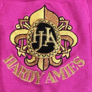 HARDY AMIES ハーディエイミス ロゴワッペン 金ボタン ポロシャツ XL相当 ローズピンク 長袖 日本製 国内正規品 メンズ 紳士の画像3