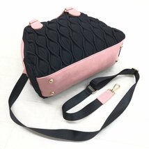 ●極美品 MADAM MINA マダムミーナ 2Way キルティング ハンドバッグ ブラック×ピンク ショルダーバッグ バイカラー 肩掛け 斜め掛け 婦人_画像4