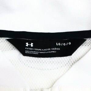 ●UNDER ARMOUR アンダーアーマー ノーカラー ストレッチ WOVEN BOMBER ジャケット L 白 ホワイト ブルゾン ジャージ 国内正規品 メンズの画像3