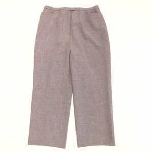 Leilian Leilian flax linen Blend wool wide slacks pants 13(XL) w76 brown group made in Japan wide pants LL 2L easy large 