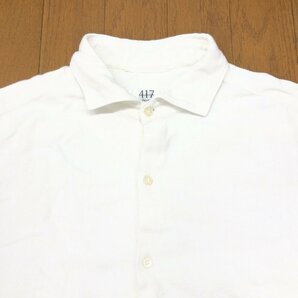 417 EDIFICE エディフィス ホリゾンタルカラー シャツ L 白 ホワイト 長袖 日本製 国内正規品 メンズ 紳士の画像4
