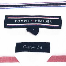 TOMMY HILFIGER トミーヒルフィガー ロゴ刺繍 B.D. カスタムフィット シャツ L マルチカラー 長袖 ボーダー 国内正規品 メンズ 紳士_画像3