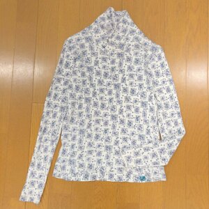 Wafflish Waffle ワッフリッシュワッフル 総柄 ストレッチ カットソー 2XL 日本製 花柄 ロンT Tシャツ 3L ゆったり 大きい レディース