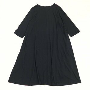 美品 koibito misaki コイビトミサキ 切替デザイン アシンメトリー ゆったり ストレッチ チュニック ワンピース M～L 黒 ブラック ミモレ丈の画像2