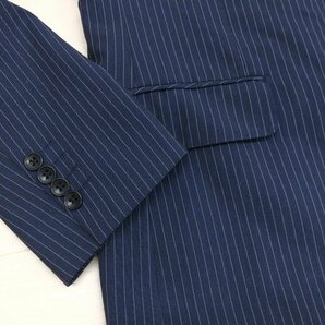 ●SUIT SELECT スーツセレクト ストライプ シングルスーツ 上下セットアップ AB6(XL相当) 紺 ジャケット パンツ 特大 大きい 2L LL 春夏用の画像6