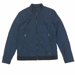 ●DIESEL ディーゼル 定価31,900円 テフロン加工 撥水シェル バイカージャケット S 紺 ネイビー ライダースジャケット ブルゾン 国内正規品