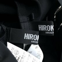 ●美品 HIROKO BIS ヒロコビス レース切替 ナイロン ワンピース アンサンブル スーツ 13AB(XL相当) 黒 LL 2L ゆったり 大きい ヒロココシノ_画像3