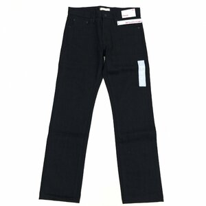 ●新品 UNIQLO ユニクロ 定価3,990円+税 セルビッジ スリムフィット ストレート ジーンズ 31 w79 黒 ブラック デニム パンツ 未使用