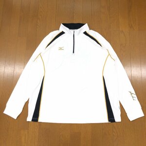 Mizuno ミズノ ロゴプリント 吸水速乾 ドライ ジャージ ハーフジップ シャツ 4L 白 ホワイト 長袖 3XL 特大 大きいサイズ メンズ 紳士