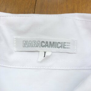 NARACAMICIE ナラカミーチェ フリル装飾 ストレッチ フライフロント シャツ 1(M) 白 ホワイト ブラウス 長袖 国内正規品 レディースの画像3