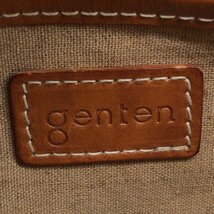 ◆genten ゲンテン カットワークシリーズ 花柄 本革 レザー ハンドバッグ ミディアムブラウン レザーバッグ 保存袋付き レディース 女性用_画像3