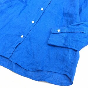 INDIVI インディヴィ 麻 リネン100% ゆったり フレンチリネン シャツ 38(M) 青 ブルー ブラウス 長袖 オーバーサイズ 国内正規品 女性用の画像6