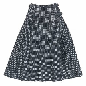  beautiful goods INGEBORG Ingeborg wool 100% polka dot pattern pleat LAP skirt F black made in Japan dot maxi height to coil skirt Pink House 