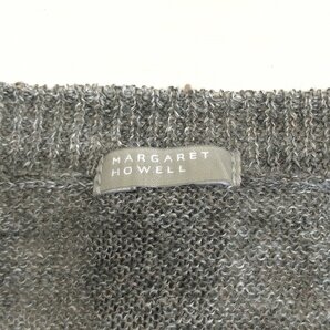 MARGARET HOWELL マーガレットハウエル 麻 リネン100% ポケット付 サマーニット カーディガン F ダークオリーブ系 日本製 羽織り 長袖の画像3