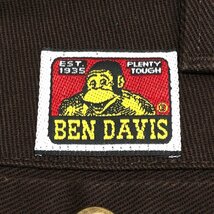 ●BEN DAVIS ベンデイビス ロゴワッペン ワイド ワークパンツ 32 w82 ブラウン チノパンツ ワーク系 メンズ 紳士_画像3