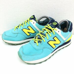 ●New Balance ニューバランス WL574ILA ボタニカル柄 ローカット スニーカー 24cm ミントグリーン ランニングシューズ レディース 女性用