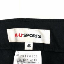 MU SPORTS ミエコウエサコ 総柄 ストレッチ ゴルフパンツ 46(2XL) w78 黒 ブラック スラックス 3L ゆったり 大きい 国内正規品 レディース_画像3