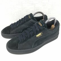 ●PUMA プーマ スエードゴールド 本革 スエードレザー ローカット スニーカー 22.5cm 黒 ブラック レザースニーカー レディース 女性用_画像1