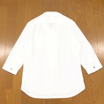 美品 NICOLE CLUB FOR MEN ニコル 吸水速乾 ドライ 襟ワイヤー オープンカラー シャツ 46(M) 白 ホワイト 七分袖 スキッパーカラー メンズ_画像2
