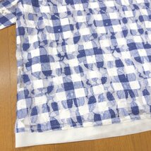 KANSAI BIS カンサイビス ギンガムチェック メッシュレイヤード カットソー 13(XL) ホワイト×ネイビー Tシャツ LL 2L ゆったり 大きい_画像6