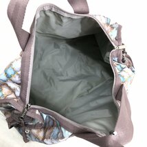 ●美品 LeSportsac レスポートサック 2Way 水彩柄 ポーチ付き ボストンバッグ グレージュ ショルダーバッグ タッセル付き トラベルバッグ_画像5