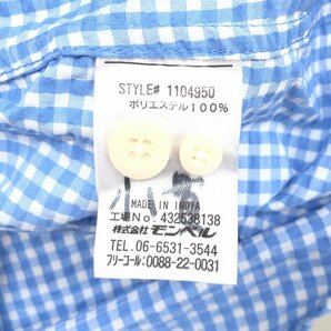美品 mont-bell モンベル #1104950 定価5,616円 WIC ドライタッチ ロングスリーブ チェックシャツ M ライトブルー系 ブラウス アウトドアの画像8