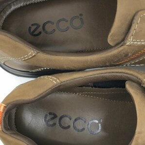 ●ecco エコー 本革 レザー スニーカー 24.5cm EEE ブラウン系 ウォーキングシューズ コンフォート 健康靴 3E 日本製 メンズ 紳士の画像5