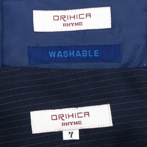 ●ORIHICA RHYME オリヒカ ウォッシャブル 1B スカートスーツ 7(S) 濃紺 ネイビー ジャケット 七分袖 春夏用 国内正規品 レディース 女性用の画像3