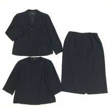 ●LAPINE ラピーヌ 3ピース フォーマルスーツ 上下セットアップ 17(3XL) 黒 ブラック ロングスカート ゆったり 大きいサイズ 4L 日本製_画像1