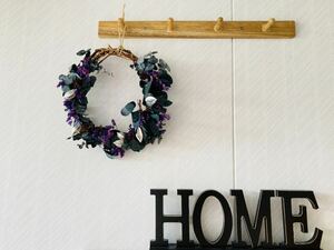  hand made lease ornament wall decoration entranceway decoration interior rosemary . sea lavender. purple lease 