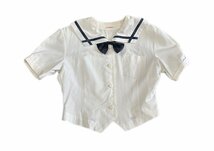 [岡山南高等学校]女子制服 夏セーラー服 スカート リボン 170A W63 旧型 半袖シャツ 中古品_画像2