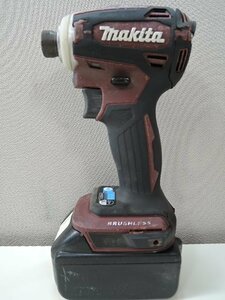 makita マキタ 18V 充電式インパクトドライバ TD172D オーセンティックレッド 6.0Ahバッテリー付 通電確認済/中古難あり品