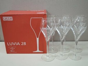 rastal ラスタル LUVIA 28 CINZANO チンザノ シャンパングラス 6客セット 約φ6×H21.5cm/中古美品