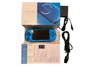 PSP プレイステーションポータブル PSP-3000 バイブラントブルー 本体 アダプタ メモリースティック 箱 内箱 SONY ソニー PlayStation VB 