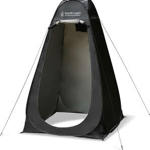 着替えテント ポップアップ式 簡易トイレ シャワー室 1人用 軽量 簡単 約1㎡ 高さ190㎝ フルクローズ 防水 収納袋付き sl-lyzp01-bkの画像1
