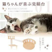 キャットタワー 木製 据え置き 猫タワー 多頭飼い 爪とぎ おしゃれ 大型猫 透明宇宙船 安定性抜群 猫ハウス 猫用 運動不足 cat-t125jp_画像5