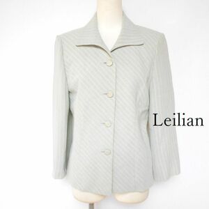 873221 Leilian レリアン グレー系柄 ジャケット 7