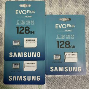 未使用新品 SAMSUNG マイクロSDカード３枚組 128GB サムスン EVO Plus microSDXC UHS-I