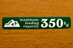  maximum loading capacity display sticker changing temi .8 light truck age van Every Carry truck N-VAN Acty mountain ... like calligraphic style Mont Bell .*