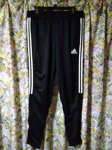 XO/黒/新品/adidas アディダス/メンズ 薄手 ジャージ ロングパンツ 2XL 3L 大きいサイズ エアロレディセレーノ スリムテーパード 春夏用