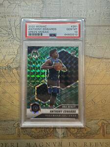 2020-21 panini mosaic basketball ANTHONY EDWARDS psa10