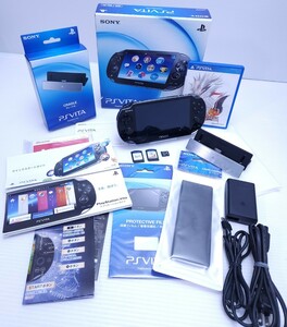 美品 /動作品 PS Vita Portable Black 3G / Wi-Fiモデル 黒 PCH-1000 本体 32GB+ゲームソフト+アクセサリーセット(H-234)