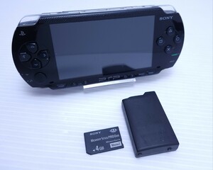  рабочий товар Sony SONY PSP-1000 чёрный Sony PSP-1000 Black корпус 4GB память карта, аккумулятор / б/у редкий товар (H-251)