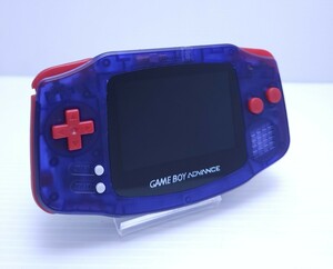  прекрасный товар / рабочий товар GBA Game Boy Advance прозрачный фиолетовый . красный корпус .IPS V5 подсветка жидкокристаллический установка экран (H-216)